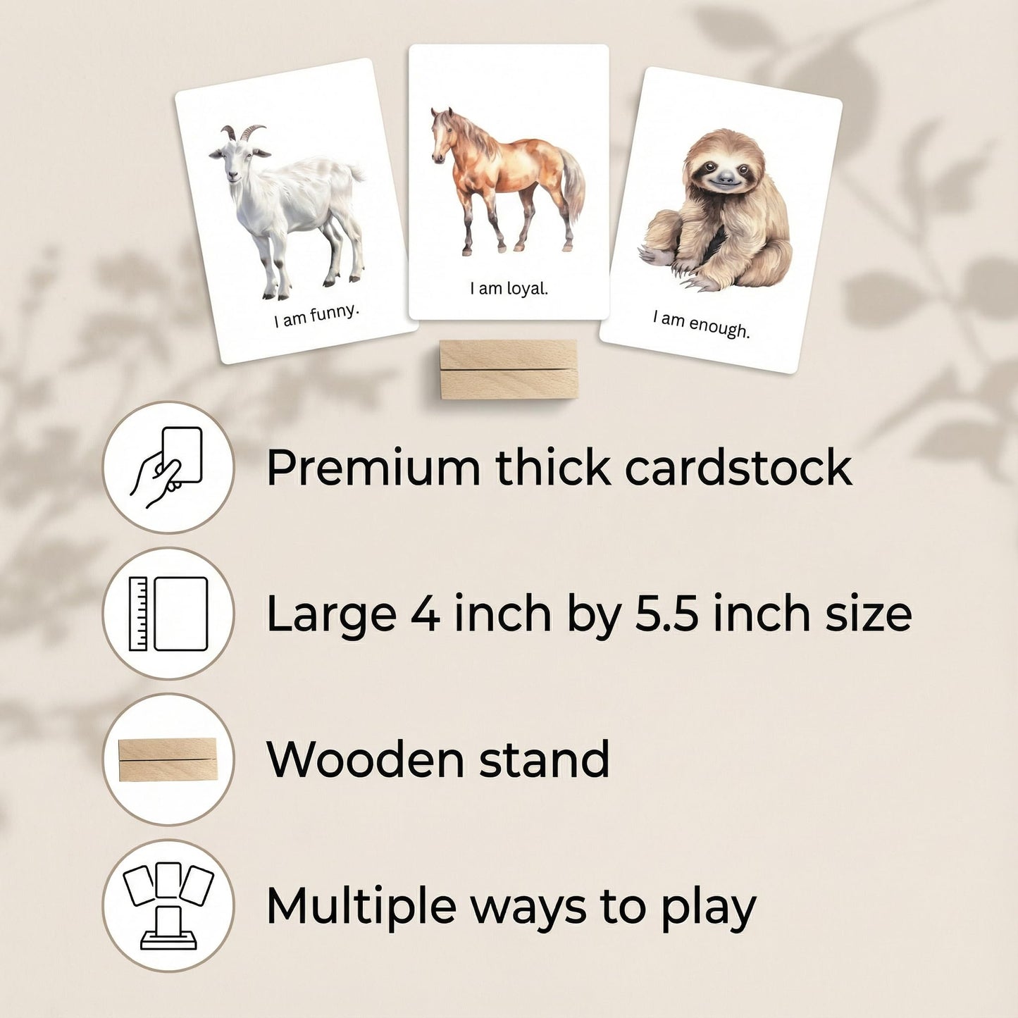 Animal Power an Affirmation Adventure - Affirmation Cards for Kids - Educational Animal Games for Kids 5-8 Year Old - Motivational Cards