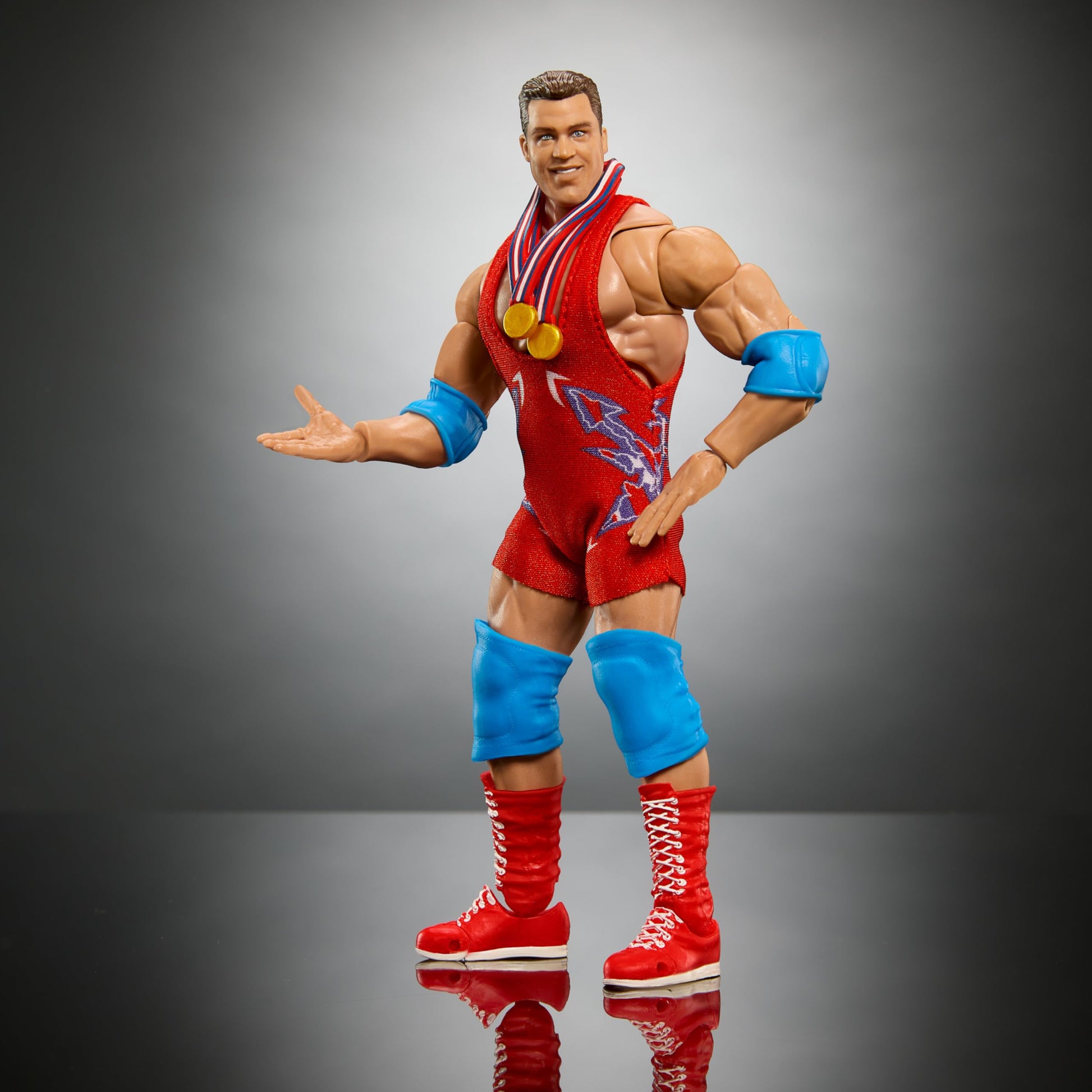Mattel WWE Ultimate Edition Action Figure & Accessories, 6-inch Kurt Angle Collectible Set, Swappable Heads & Hands, Entrance Gear & 30 Articulation