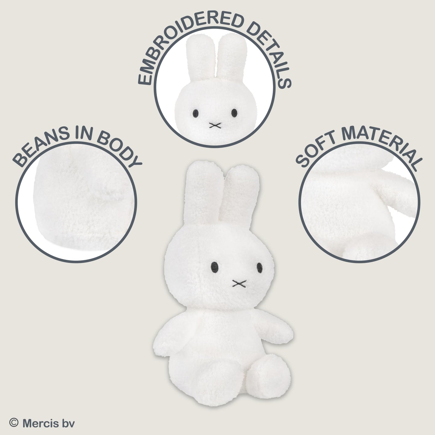 Kids Preferred White Miffy Plush Toy, 12 Inch Sitting Dutch Bunny Plush, Soft Boa Rabbit Bunny Stuffed Animal Plushie Doll for Girls and Boys