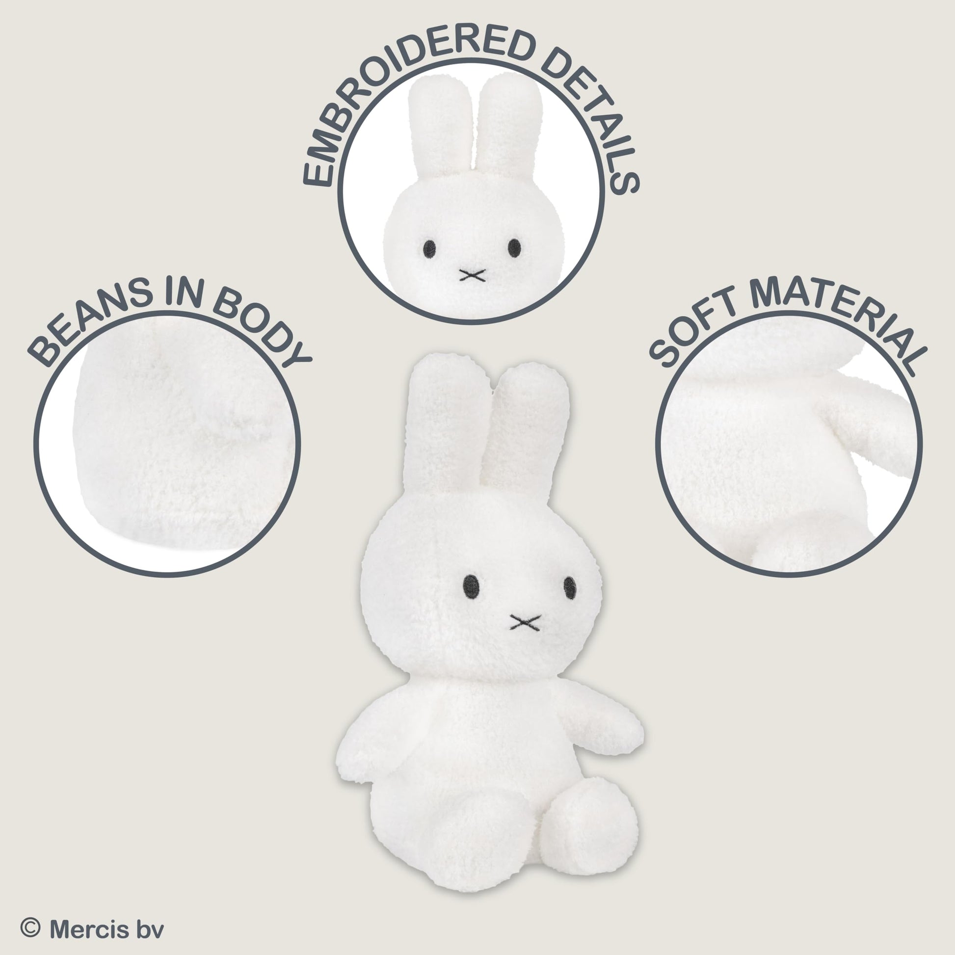 Kids Preferred White Miffy Plush Toy, 12 Inch Sitting Dutch Bunny Plush, Soft Boa Rabbit Bunny Stuffed Animal Plushie Doll for Girls and Boys