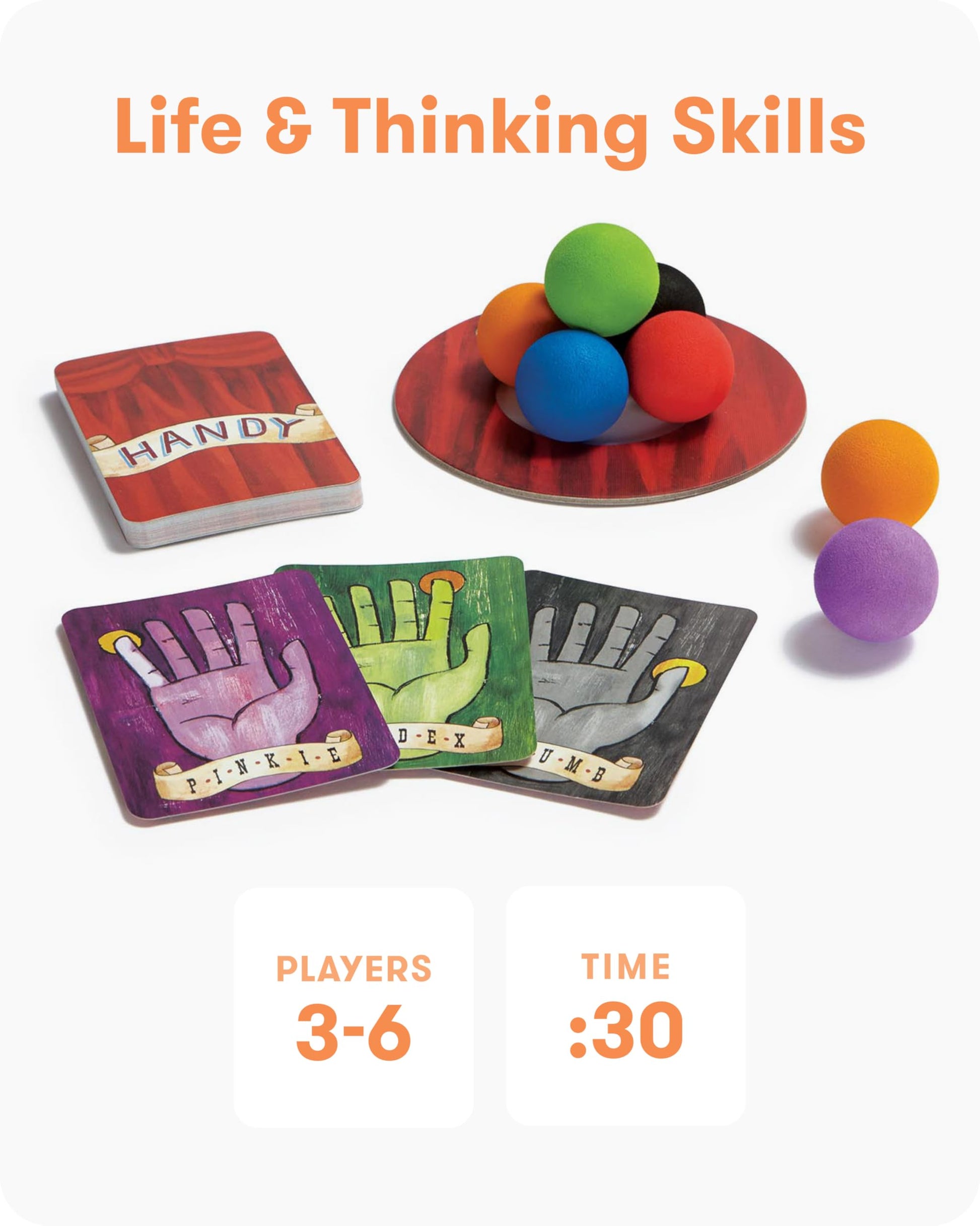 SimplyFun Handy - Family Game for Kids and Adults Ages 8+ - Fine Motor Skills Game with Soft Balls and Cards - Classroom, Party, or Family Game Night