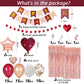 MSMANCY Burgundy Birthday Decorations for Women with Happy Bithday Banner, Curtains, Burgundy Heart Balloons for 16th 18th 21st 30th 40th 50th 60th