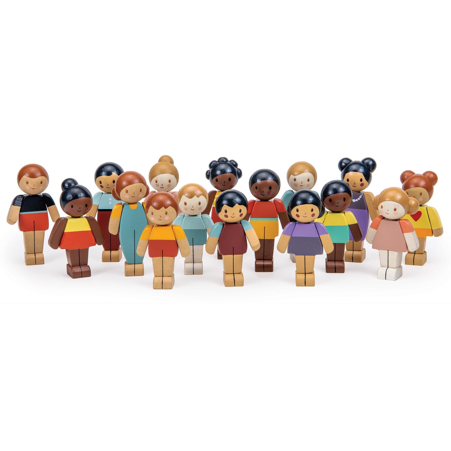 Tender Leaf Toys - We are Family - Ivory Boy - Eco-Friendly Multicultural Wooden Dolls with Moving Arms - Build Your own Family - Encourages