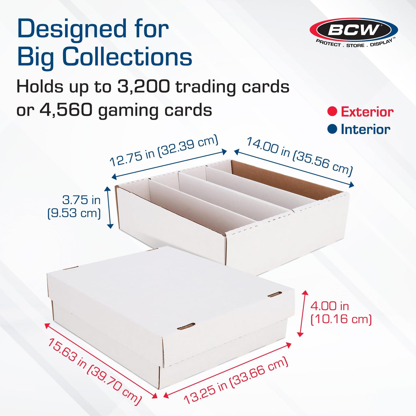 BCW Monster Box - 5ct Trading Card Storage Box | Holds 3200 Cards | Sports & TCG Card Organizer