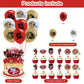 49ers Party Decorations,San Francisco Birthday Party Supplies Includes Banner- Cake Topper - 24 Cupcake Toppers - 18 Balloons