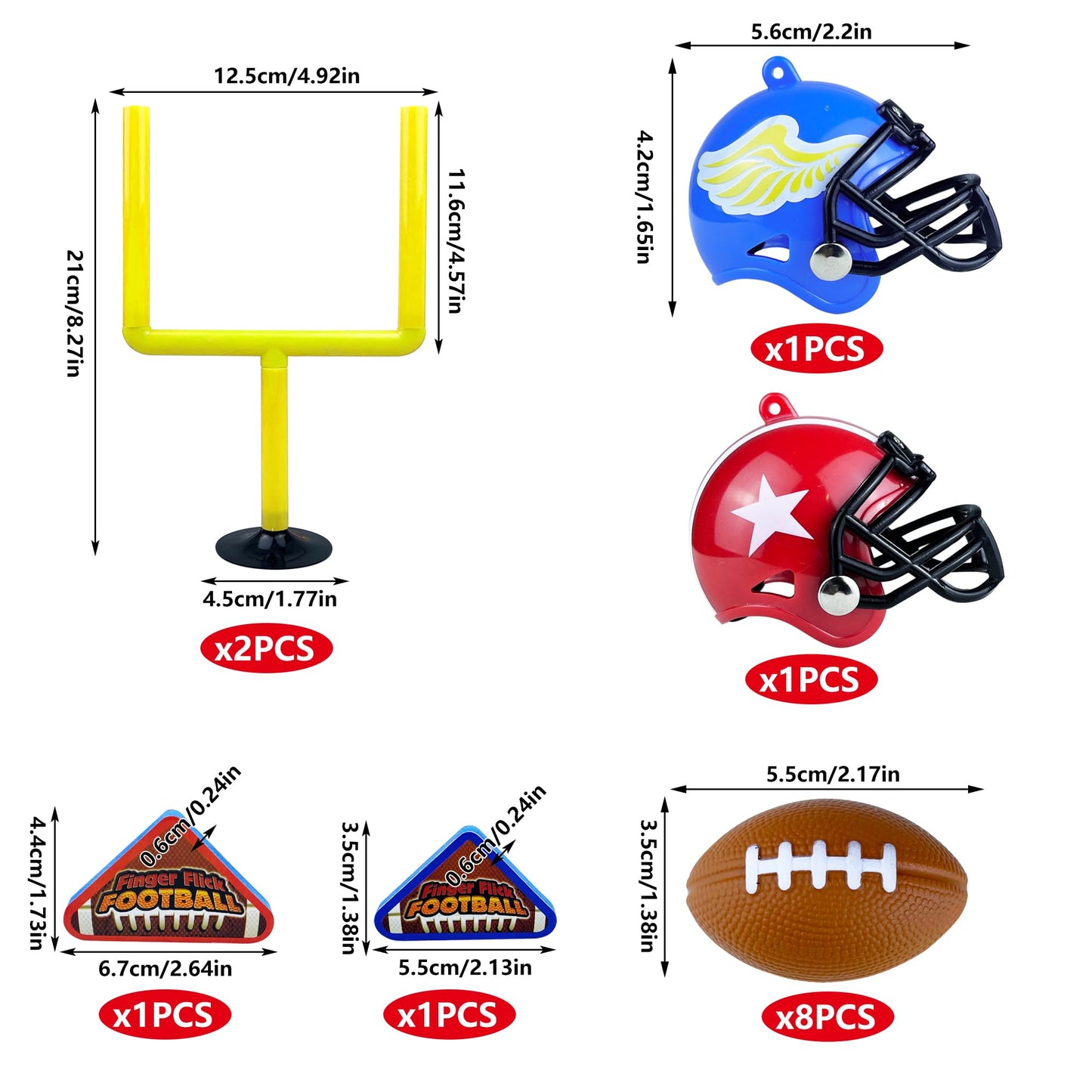 14 PCS Football Party Supplies Set with Goal Post Topper Mini Footballs and Mini Helmet Perfect for Game Day and Football Themed Birthday Parties