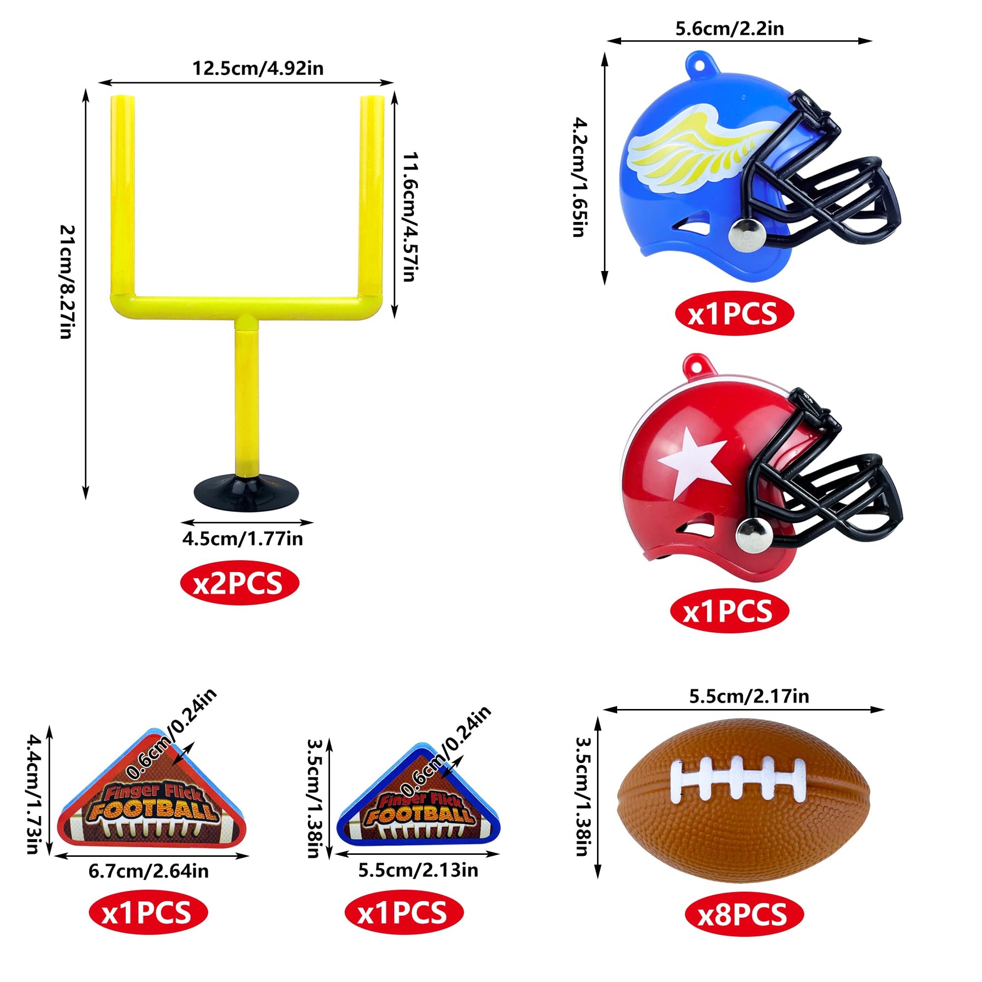 14 PCS Football Party Supplies Set with Goal Post Topper Mini Footballs and Mini Helmet Perfect for Game Day and Football Themed Birthday Parties