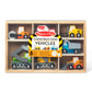 Melissa & Doug Wooden Construction Site Vehicles with Wooden Storage Tray (8 pcs) - Vehicle Toys, Cars for Toddlers and Kids Ages 3+