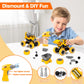 LUDILO Toys for 3 4 5 Year Old Boy Birthday Gift: 4PCS Take Apart Construction Truck Excavator Toy with Electric Drill, Kids Building Stem Learning