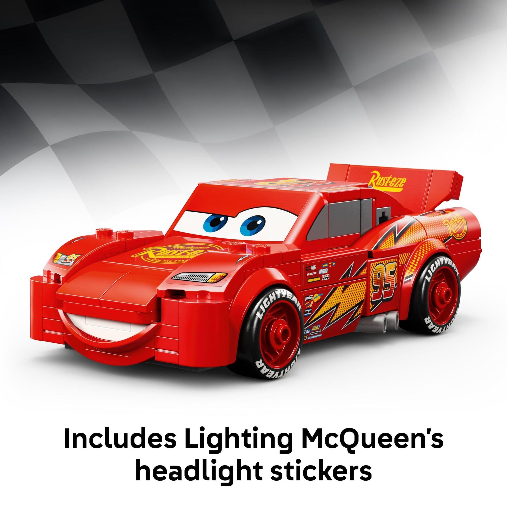 LEGO Speed Champions Lightning McQueen Toy - Disney Pixar Cars Building Blocks for Kids, Boys & Girls, Ages 9+ - Pretend Play Race Car & Bedroom Shelf