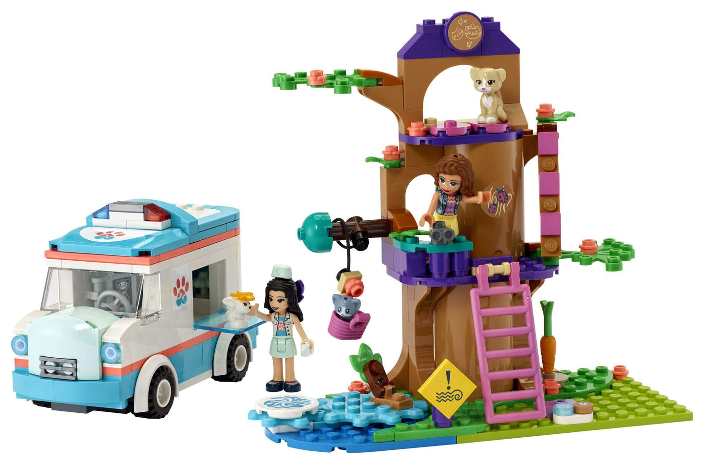 LEGO Friends Vet Clinic Ambulance 41445 Building Kit; Collectible Toy with Ambulance, Rabbit and Kitten Toys, Children’s Vet Kit and Olivia and Emma