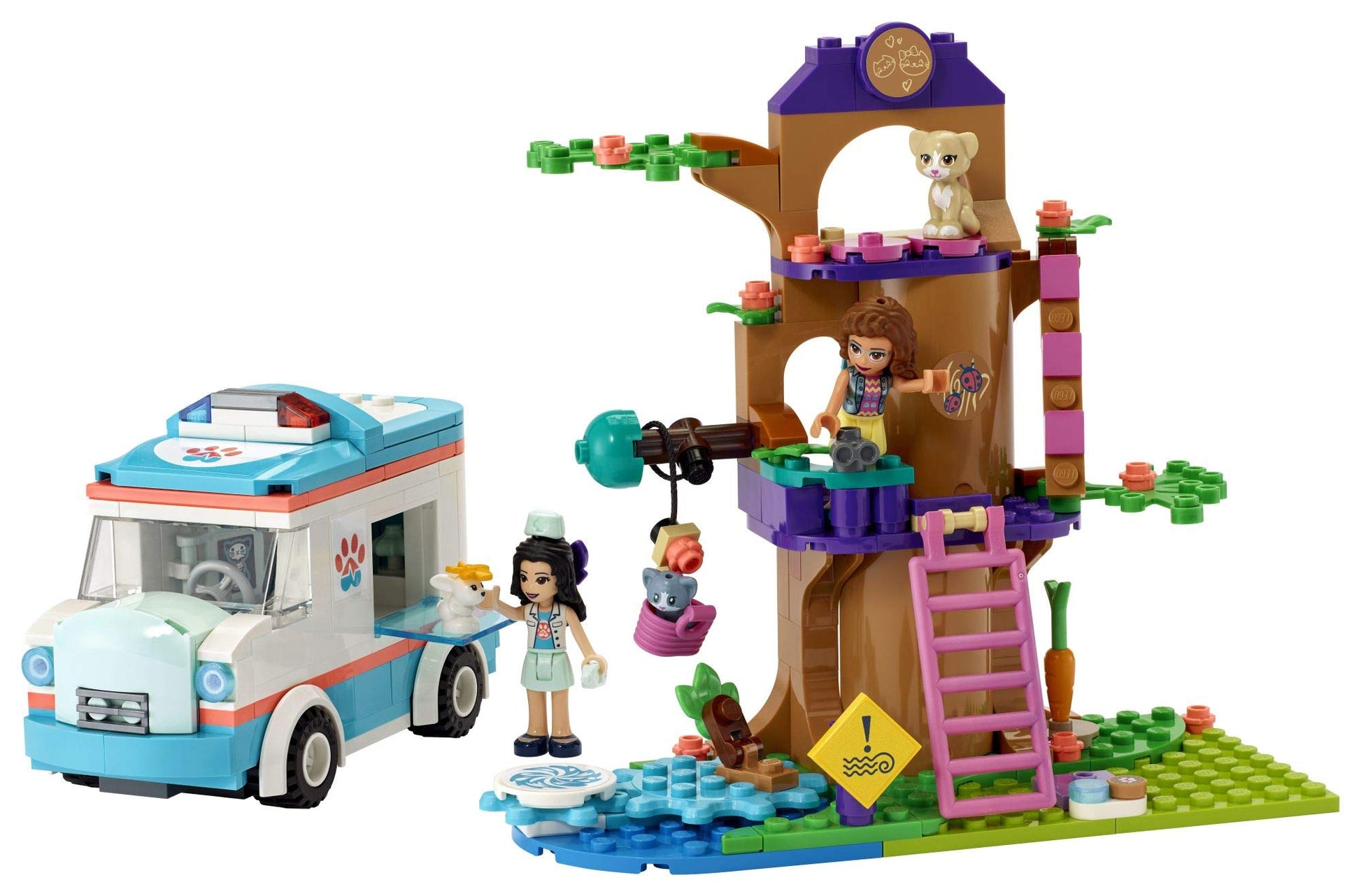 LEGO Friends Vet Clinic Ambulance 41445 Building Kit; Collectible Toy with Ambulance, Rabbit and Kitten Toys, Children’s Vet Kit and Olivia and Emma
