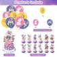 Daisy Duck Party Decoration Set - Movie Theme Banner, Cake Topper, Latex Balloons for Fan's Birthday Supplies