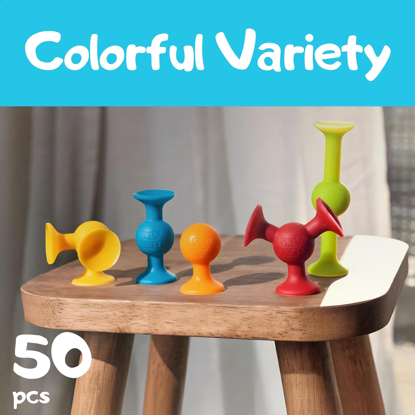Silly Suckers Suction Toy Set - Educational Baby Bath Toys - Sensory Montessori Building Game - Toddler Bath Toys - Interactive, Creative Suction
