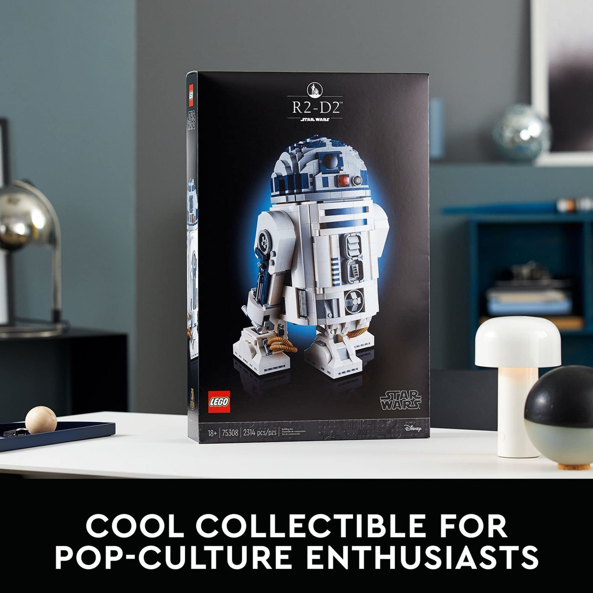 LEGO Star Wars R2-D2 75308 Droid Building Set for Adults, Collectible Display Model with Luke Skywalker’s Lightsaber, Great Birthday for Husbands,
