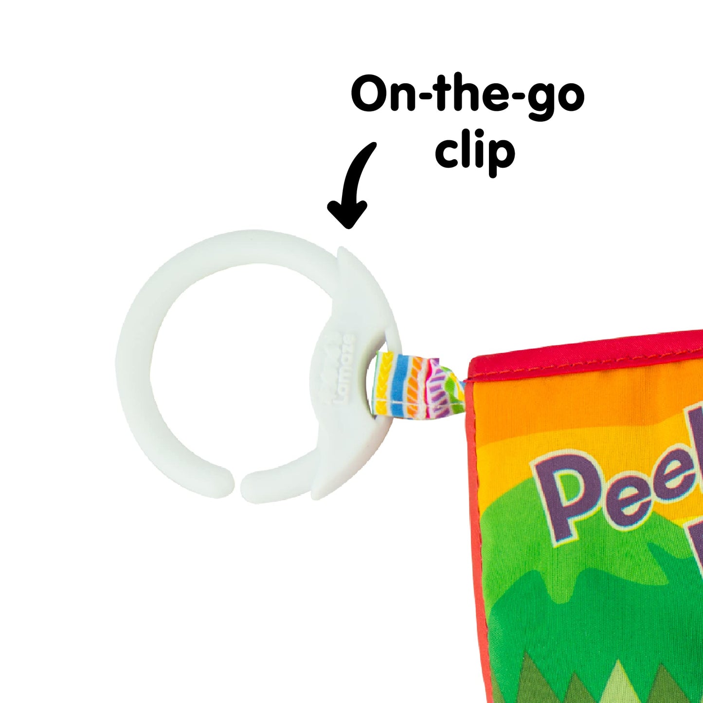 Lamaze Peek-A-Boo Forest Soft Baby Book - Clip-On Cloth Book - Washable Crinkling Fabric Pages for Sensory Play - Teething and Learning Toys