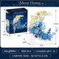 Blue Moon Flower Bouquet Building Set, Compatible with Lego Flowers for Adults, Artificial Flowers Lovers, Building Blocks for Décor Wall Art