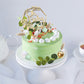 33 PCS Wood Cake Topper Balls Cake Topper Balls Cake Decorations with Artificial Leaves for Baby Shower Newborn Birthday Party Gender Reveal