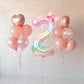 Number 2 40 Inch Rainbow Star Gradient Giant Number Balloon & Mini Bow Balloon Foil Mylar Number Balloons Children's Birthday Girl Party Anniversary