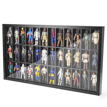 3.75 inch Figure Collectors Showcase, Display Frame Case for Action Figures, Dustproof Cabinet Box for Collectibles, Compatible with Star was/ Gi Jeo