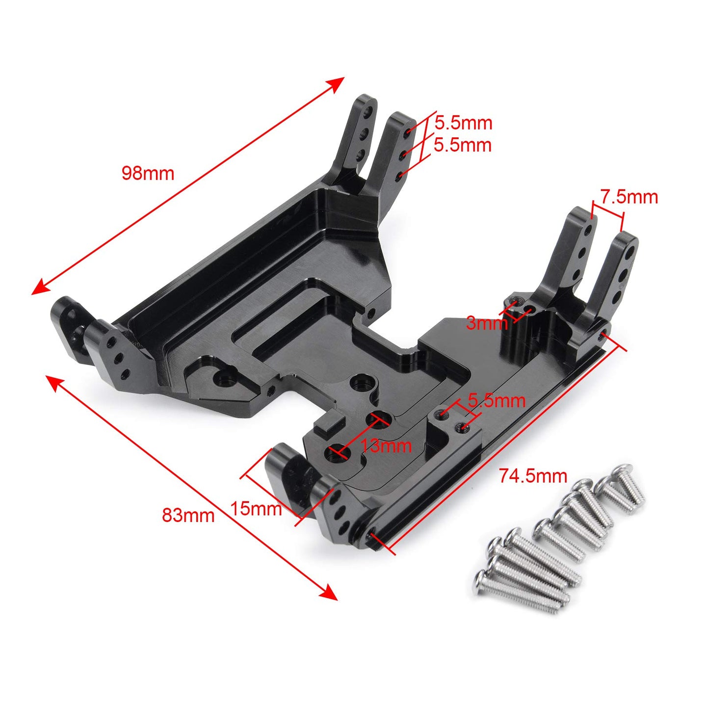 RCLions Aluminum Alloy Center Skid Plate for Axial SCX10 AXI03004(Capra) Upgrades 1/10th RC Crawler Car Accessories