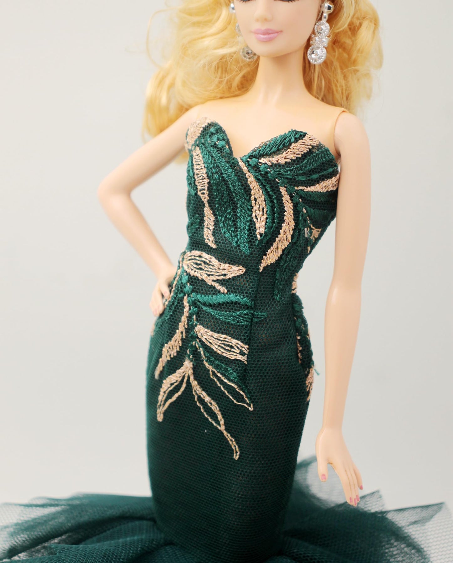 Cora Gu Handmade Jade Mermaid Dress Fit 12 inch Doll and Doll Not Included