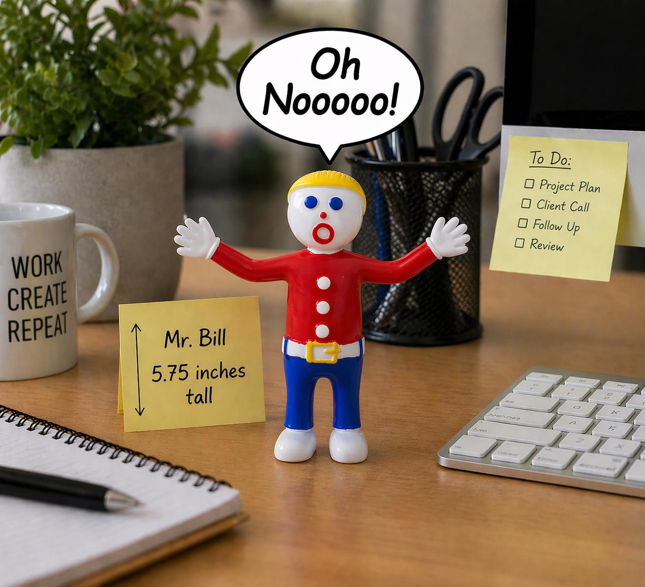 NJ Croce Mr. Bill Bendable and Posable Toy, Classic Saturday Night Live TV Show, Vintage Collectible Action Figure Gift for Kids and Collectors
