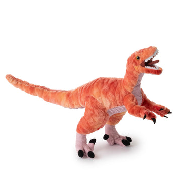 The Petting Zoo Velociraptor Stuffed Animal Plushie, Gift for Kids, Dinosaur Animals, Red Velociraptor Dinosaur Plush Toy, 15 inches