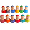 Dinhon Rainbow Friends Wooden Dolls & Play Figures for Toddlers