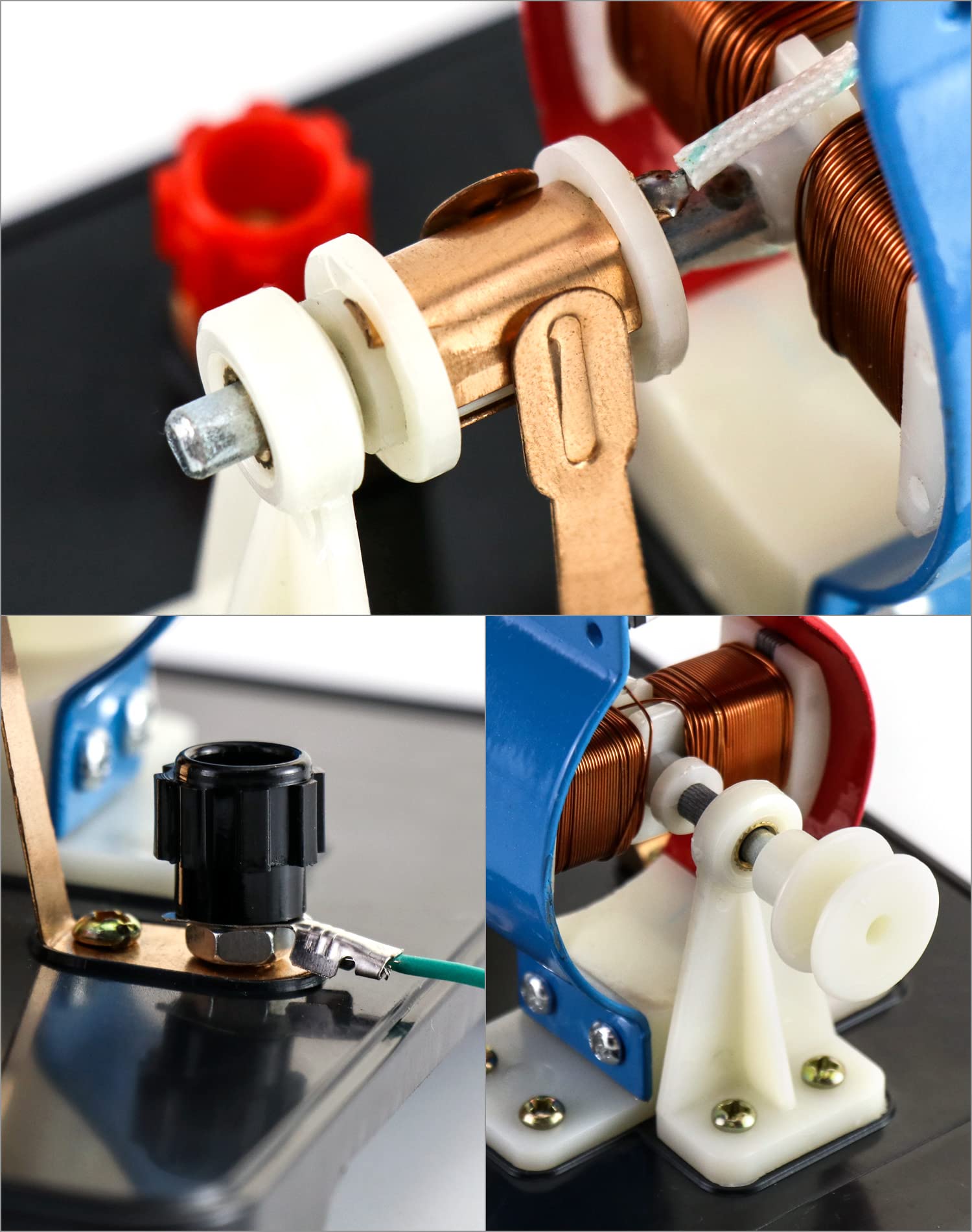 QWORK Electric Motor DC Motors Model, DIY Simple Project Assemble Kit DC 9V 12V for School Students Labs Physics Science Educational