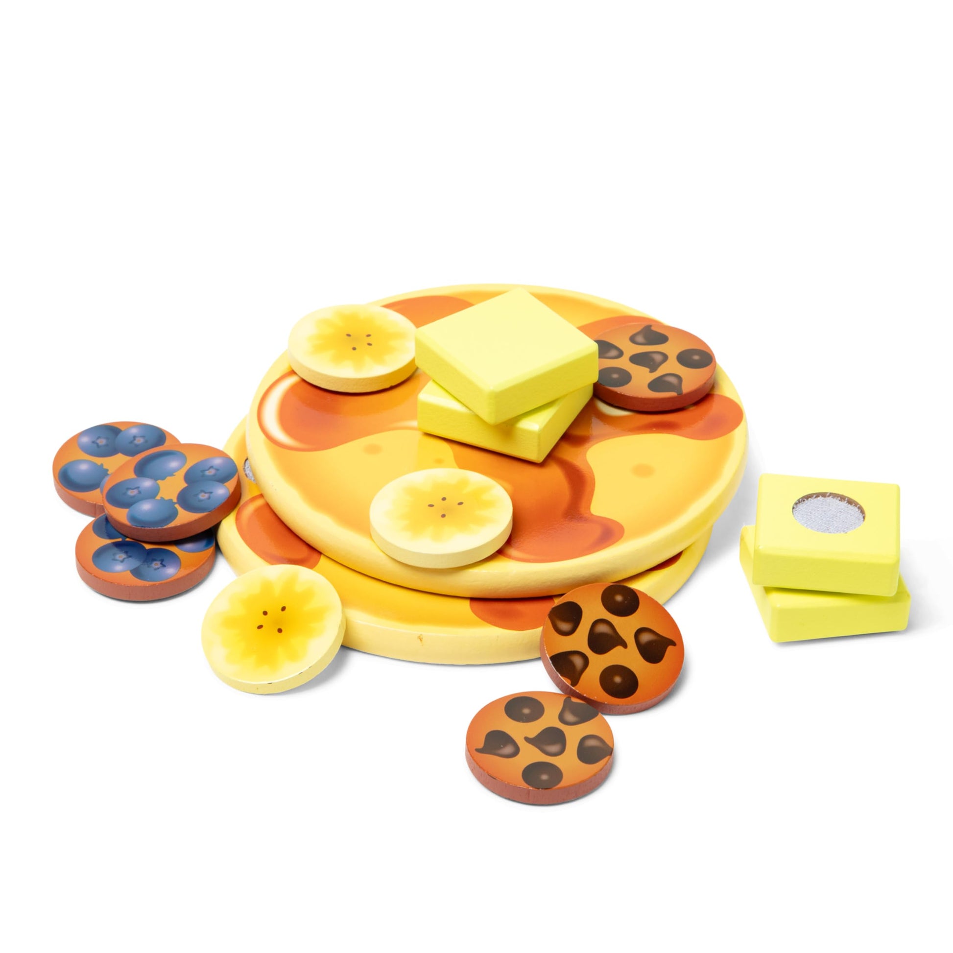 Melissa & Doug Flip and Serve Pancake Set (19 pcs) - Wooden Breakfast Play Food