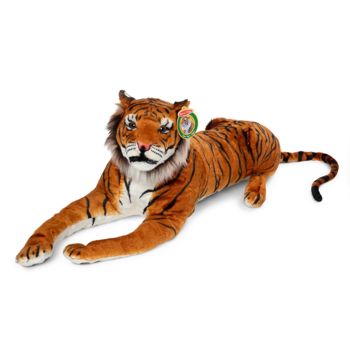 Melissa & Doug Giant Tiger - Lifelike Stuffed Animal, Over 5 Feet Long (Includes Tail) Giant Stuffed Tiger Plush Toy
