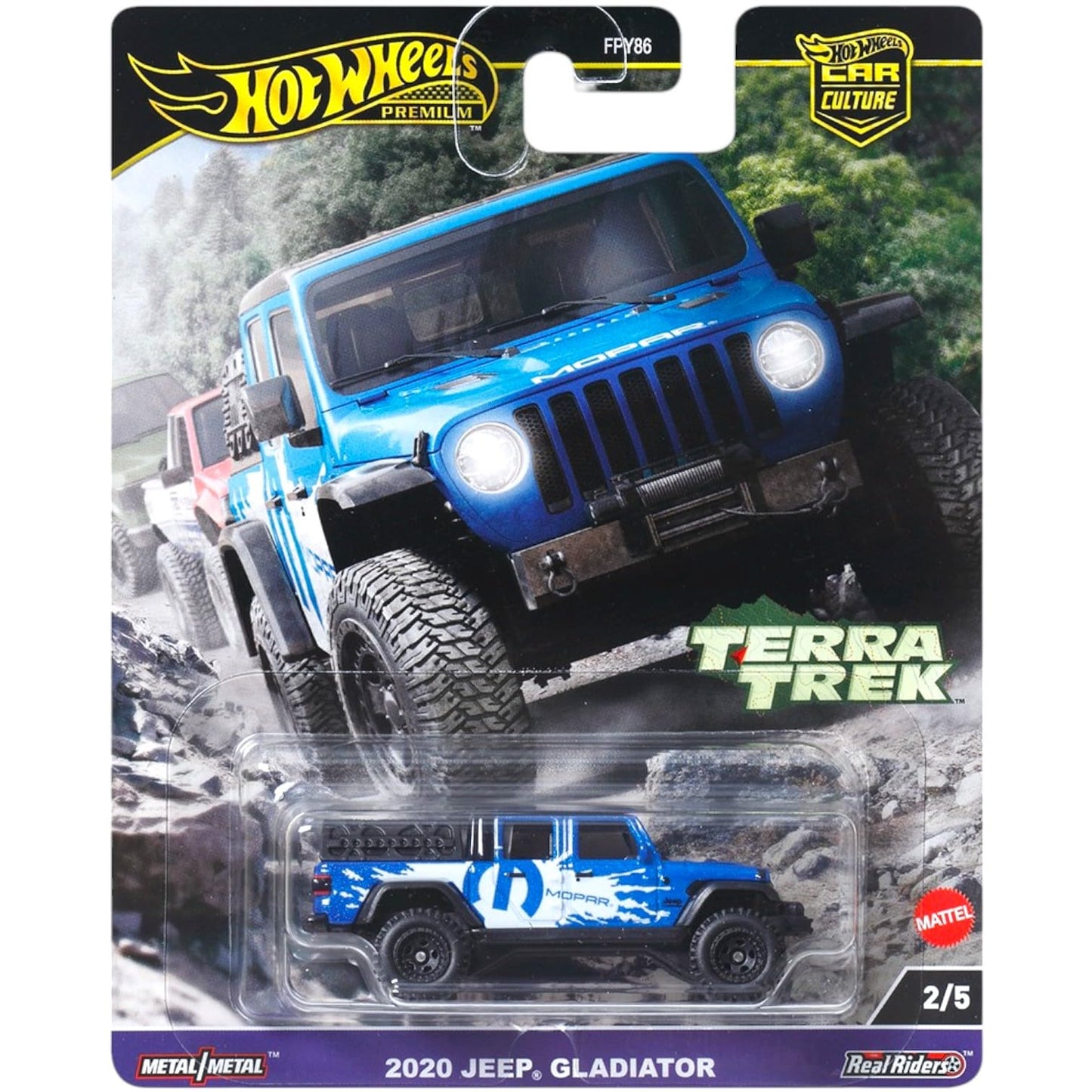 Hot Wheels Terra Trek Off-Road Collection, 5 Die-Cast Cars Set, Hummer H1, Jeep Gladiator, Datsun King Cab, Toyota Land Cruiser, Mitsubishi Pajero