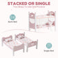ROBOTIME Baby Doll Bunk Beds, Wooden Baby Doll Crib with Starry Curtain, Stackable Toy Crib for 18 Inch Dolls, Doll Bed Playset with Bedding