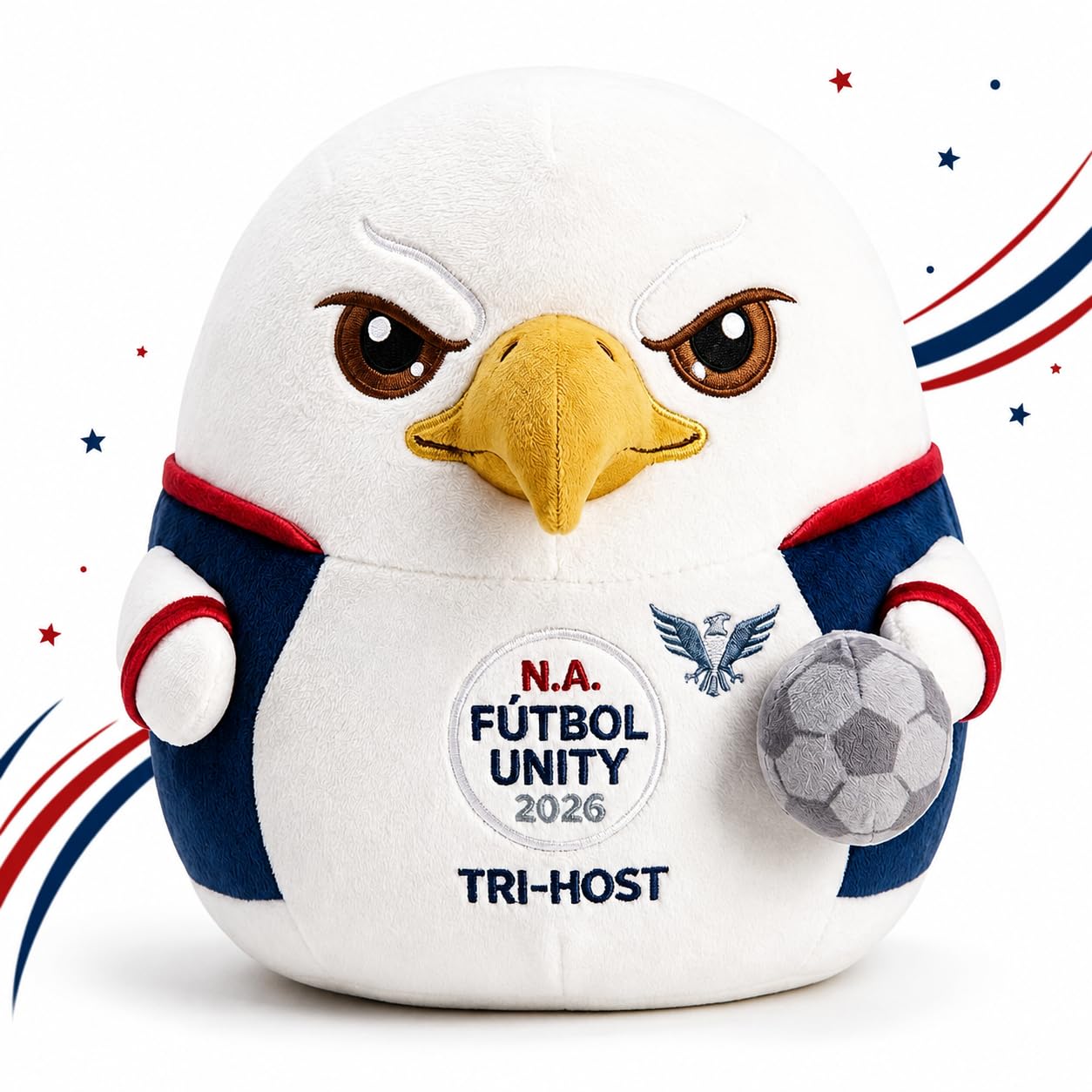 TDQNBKDG Cute Chubby Eagle Stuffed Plush Doll, Soft Embroidered Bird Throw Pillow Toy, Decorative Mascot Plush, for Family Friends All Occasions