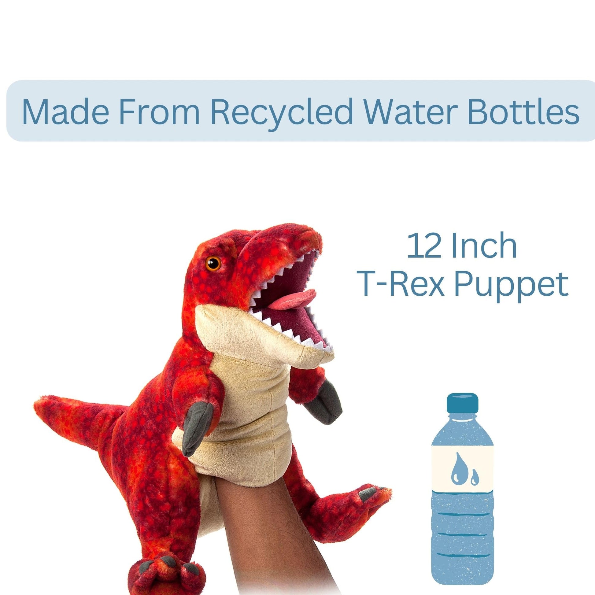 The Petting Zoo Dinosaur T-Rex Stuffed Animal Plushie, Gifts for Kids, Puppetz Animals, T-Rex Dinosaur Plush Toy 16 Inches