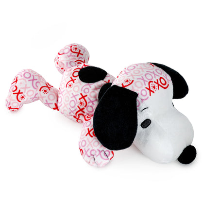 Hallmark Peanuts Valentine's Day Floppy Snoopy Plush Toy (Pink and Red XOXO on White) Gift for Kids, Grandchildren, Spouse