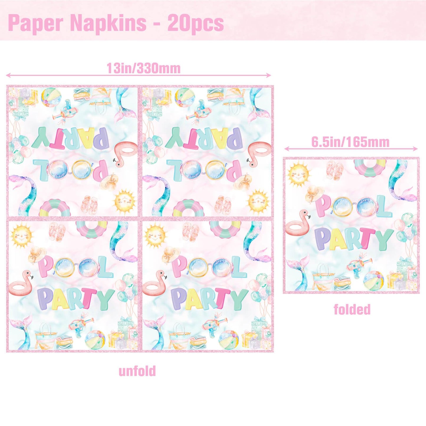 80pcs Pool Party Supplies Decorations, Summer Pool Dessert Plates Napkins Forks Tableware Summer Beach Hawaiian Theme Baby Kids Birthday Party Favors