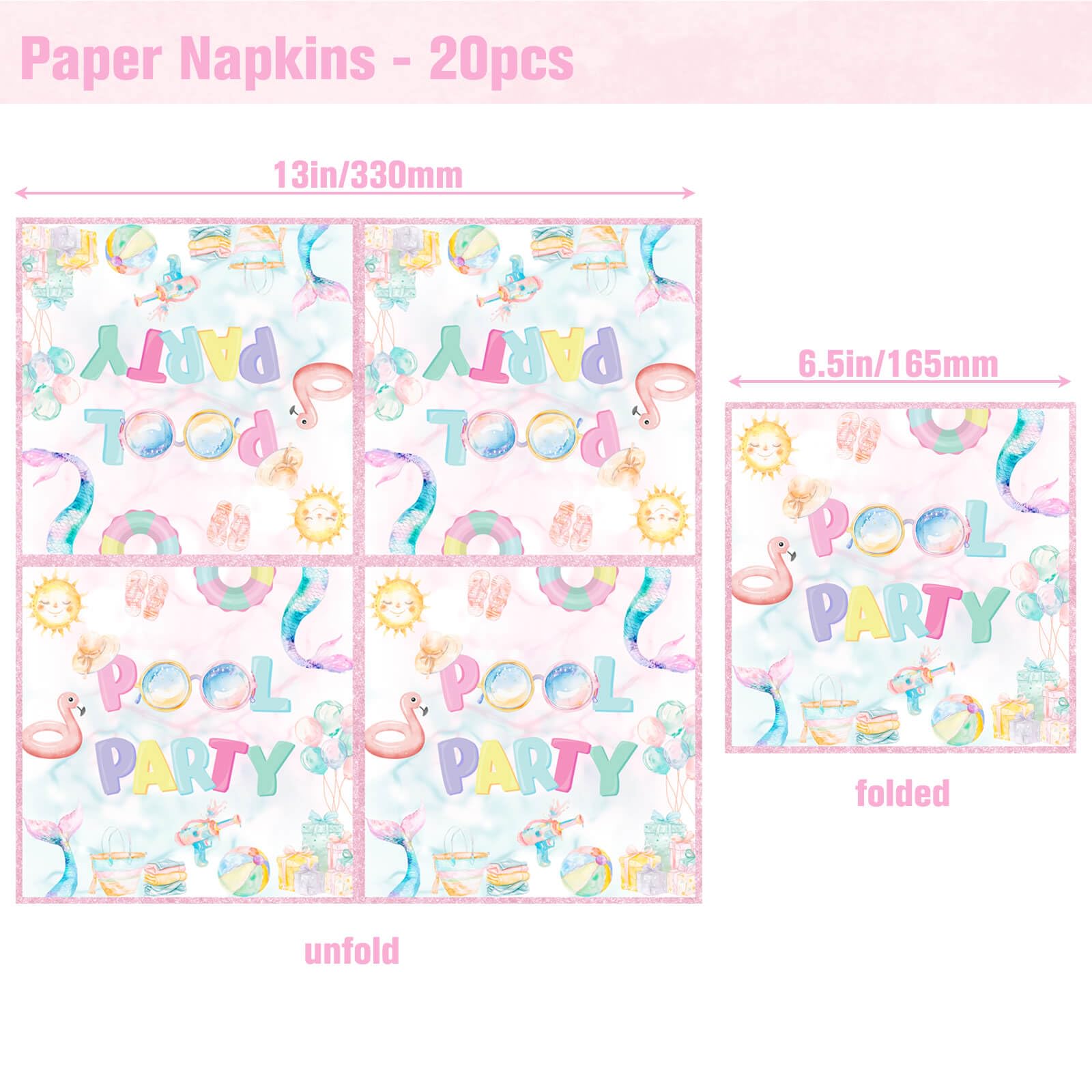 80pcs Pool Party Supplies Decorations, Summer Pool Dessert Plates Napkins Forks Tableware Summer Beach Hawaiian Theme Baby Kids Birthday Party Favors