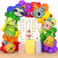 HOLTIOCLAN 6 Pcs Animal Balloons Giant Bear Giraffe Lion Koala Frog Sloth Safari Foil Balloon Jungle Animal Balloons Zoo Wild One Birthday Party Baby