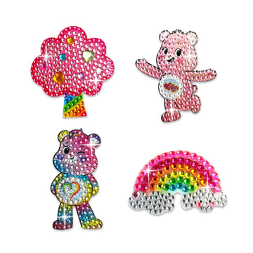StickerBeans® Rhinestone Stickers - Care Bears Sticker Pack, 2” x 2” Each, Unique Sparkly Cut-to-Shape for Collecting, Trading, Decorating Laptops