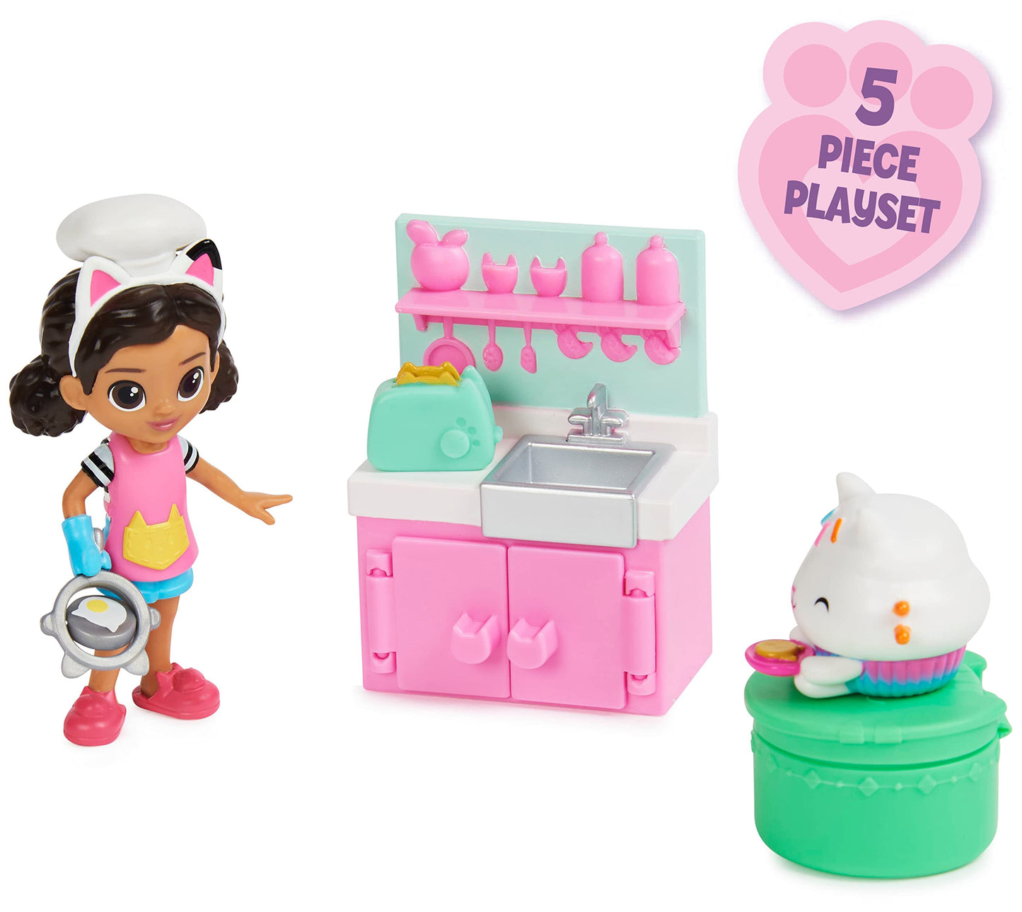 Gabby’s Dollhouse, Lunch and Munch Kitchen Set with 2 Toy Figures, Accessories and Furniture Piece, Kids’ Toys for Ages 3 and Above