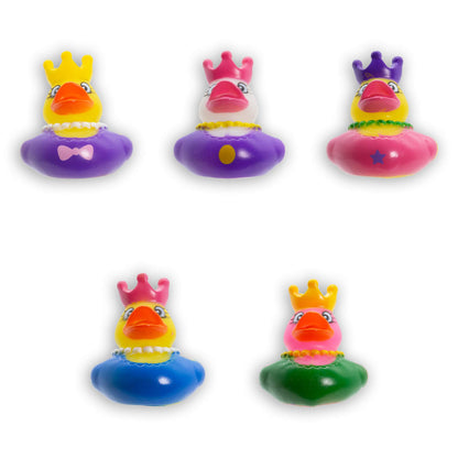 Windy City Novelties 50-Pack Princess Rubber Duckies - 2” Bath Toys in Assorted Royal Styles