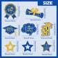 16 PCS Blue and Gold Graduation Decorations Class of 2026, Graduation Hanging Swirls Blue and Gold Congrats Grad Hanging Swirl for Grad Party Supplies