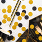 MOWO Gold Glitter and Black Confetti Circle Table Decoration, 1.2", 200pc