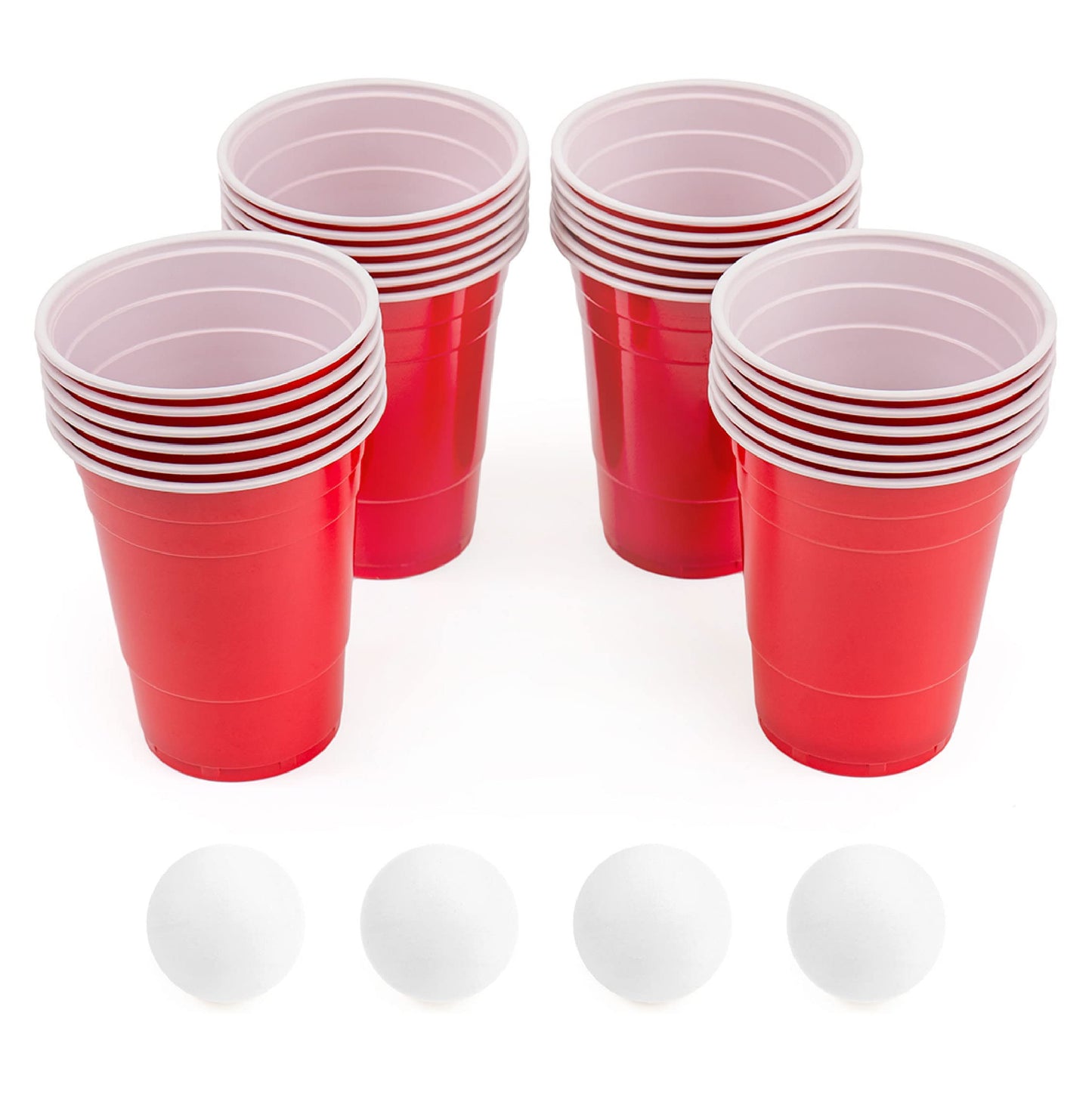 BayView Games Beer Pong Set - 24 Reusable Cups & 4 Durable Pong Balls | America’s #1 Party Game, Outdoor Events & Gifts for Friends & Family