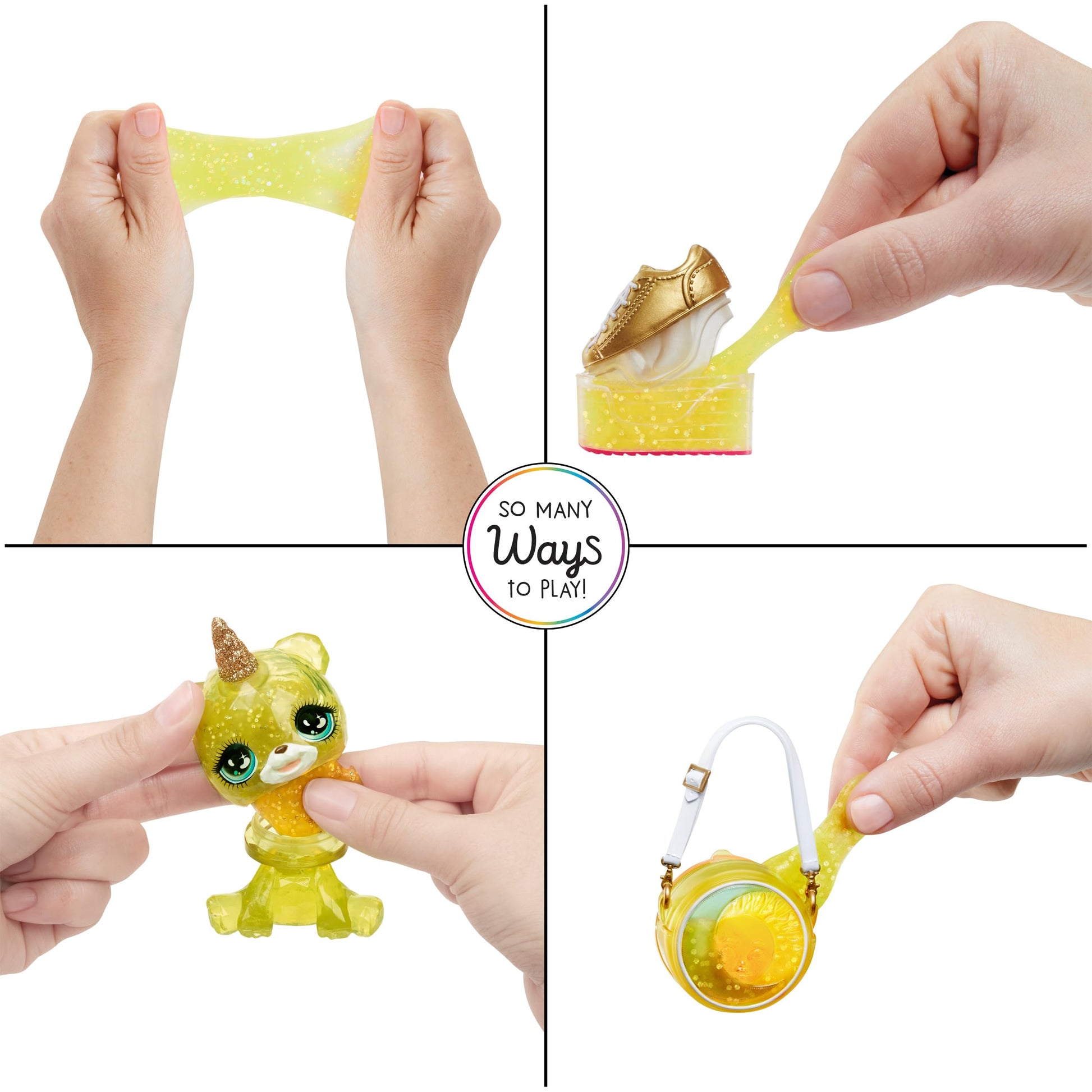 Rainbow High Sunny, Yellow with Slime Kit & Pet, Blonde 11" Shimmer Posable Fashion Doll with DIY Sparkle Slime, Magical Yeti Pet, Fun Play