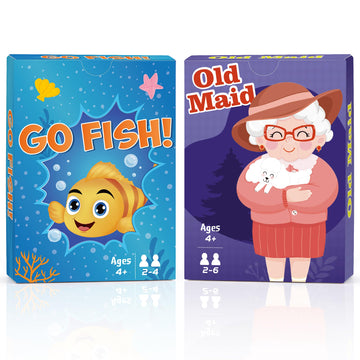 Card Games,Go Fish and Old Maid Card Game for Kids Ages 4-8,Fun Classic Interactive Games for Kids Toddlers Adults,Perfect for Stocking Stuffers
