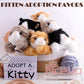 Niceup 12pcs Kitten Stuffed Animal 7in, Bulk Kitty Cat Pet Adoption Party Favors, Small Black Orange Grey Cat Plush Stuffy Toys with Sensory Beans