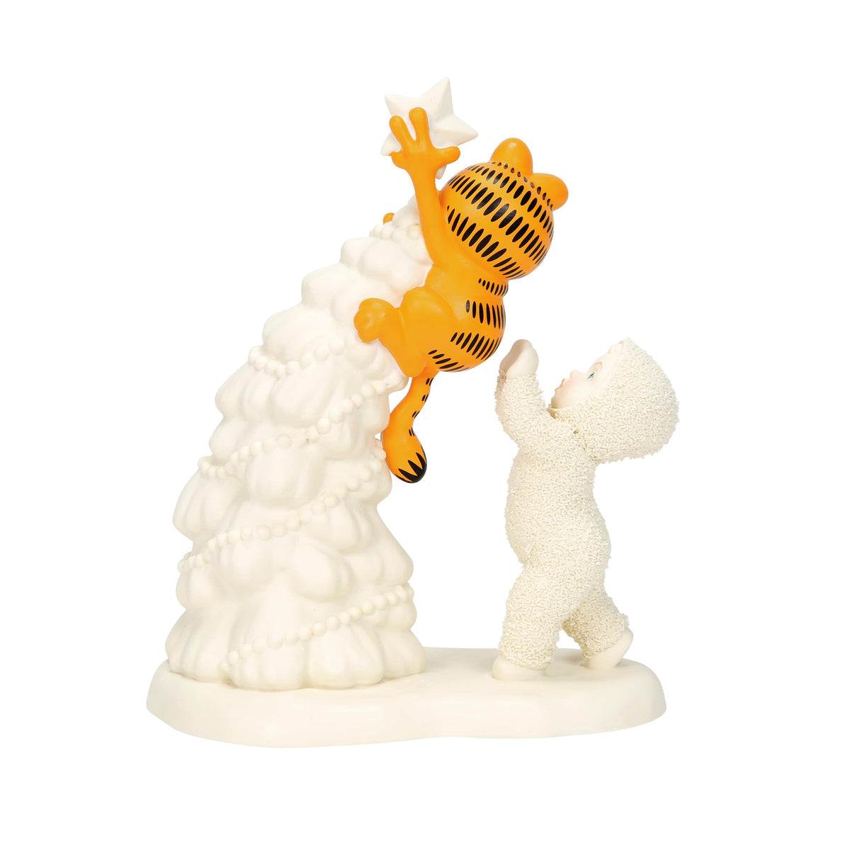 Department 56 Snowbabies Garfield Be Careful Climbing Christmas Tree Figurine, 7.48 Inch, Multicolor